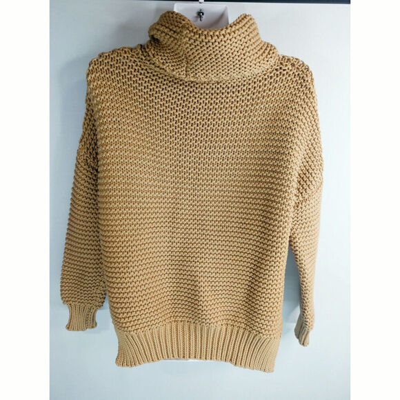 C/MEO Collective Camel Brown Chunky Knit Turtle Neck Pullover Sweater Women's S - Picture 4 of 7